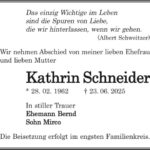 Traueranzeige Kathrin Schneider