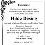 Danksagung Hilde Dösing