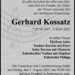 Traueranzeige Gerhard Kossatz