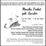 Traueranzeige Monika Probst, geb. Sander