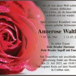 Traueranzeige Annerose Walther