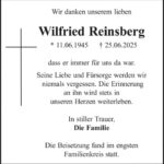 Danksagung Wilfried Reinsberg