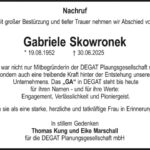 Nachruf Gabriele Skowronek