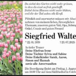 Traueranzeige Siegfried Walter