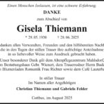 Danksagung Gisela Thiemann