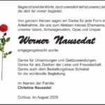 Danksagung Werner Nausedat