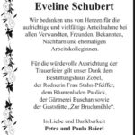 Danksagung Eveline Schubert