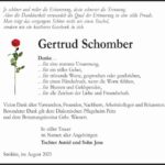 Danksagung Gertrud Schomber