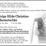 Traueranzeige Helga Hilde Christine Marmetschke