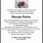 Traueranzeige Renate Perko