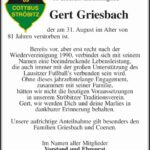 Nachruf Gert Griesbach