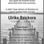 Traueranzeige Ulrike Szickora