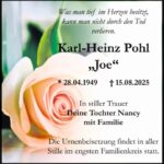 Traueranzeige Karl-Heinz Pohl