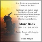 Traueranzeige Marc Bonk