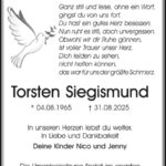 Traueranzeige Torsten Siegismund
