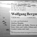 Traueranzeige Wolfgang Bergmann