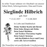 Traueranzeige Sieglinde Hilbrich