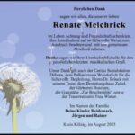 Danksagung Renate Melchrick