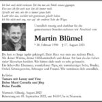 Traueranzeige Martin Blümel