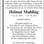 Danksagung Helmut Mahling