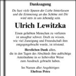 Danksagung Ulrich Lewitzka