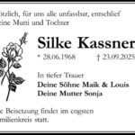 Traueranzeige Silke Kassner