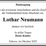 Traueranzeige Lothar Neumann