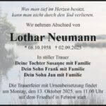 Traueranzeige Lothar Neumann