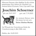 Traueranzeige Joachim Schoerner