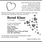 Danksagung Bernd Klaue