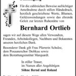 Danksagung Bernhard Ortlieb