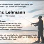 Traueranzeige Heinz Lehmann