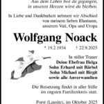 Traueranzeige Wolfgang Noack