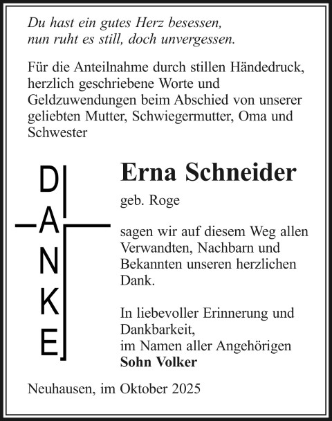 Erna Schneider, geb. Roge