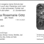 Traueranzeige Gisela Rosemarie Götz, geb. Noack