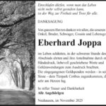 Danksagung Eberhard Joppa