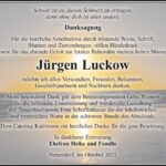 Danksagung Jürgen Luckow