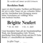 Danksagung Brigitte Neufert
