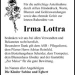 Danksagung Irma Lottra