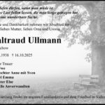 Traueranzeige Waltraud Ullmann geb. Zachow
