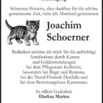Danksagung Joachim Schoerner