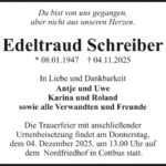 Traueranzeige Edeltraud Schreiber