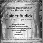 Traueranzeige Rainer Budick
