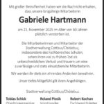 Nachruf Gabriele Hartmann