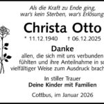 Danksagung Christa Otto