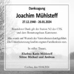 Danksagung Joachim Mühlsteff