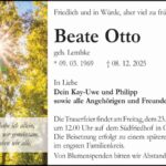 Traueranzeige Beate Otto, geb. Lembke