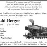 Traueranzeige Harald Berger