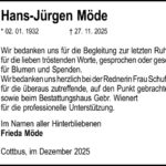 Danksagung Hans-Jürgen Möde