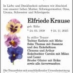 Traueranzeige Elfriede Krause, geb. Röhr